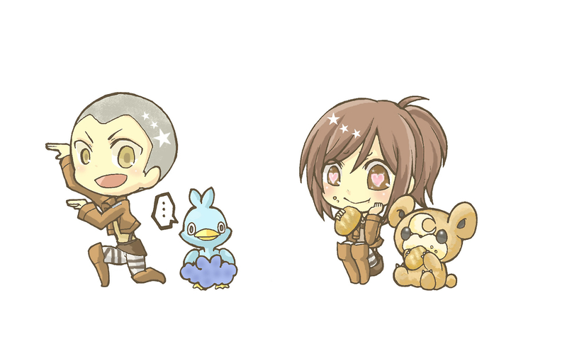 Illustration for article titled If Attack on Titan Characters Were Pokemon Trainers...